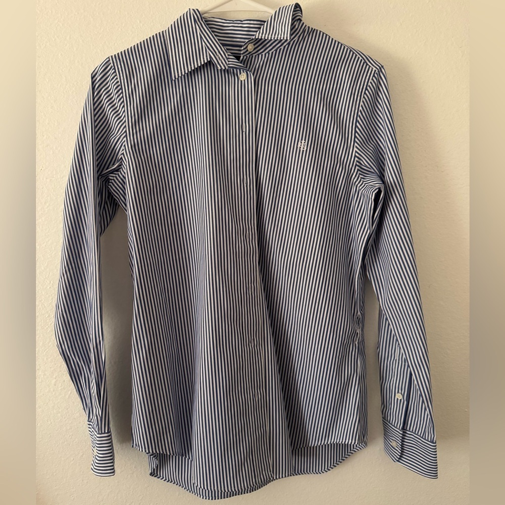 womens Blue Striped Shirt